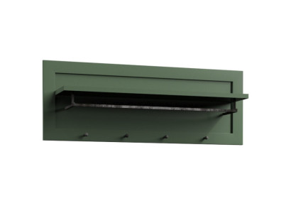 Estante de ropa montada en la pared con estante y barra para ropa