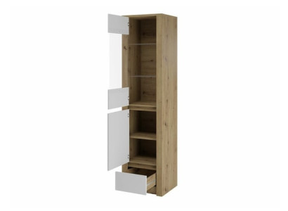 Vitrina con puertas de vidrio y estantes de vidrio