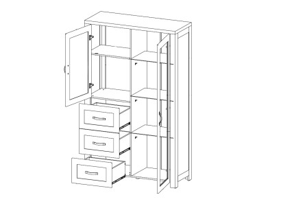 Elegante vitrina de madera marrón en estilo moderno