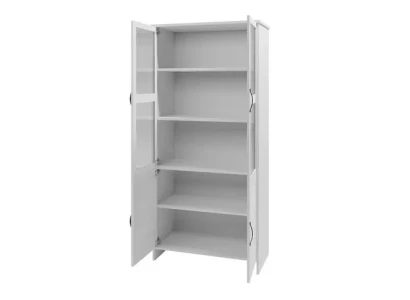 Elegante vitrina moderna blanca en MDF con vidrio