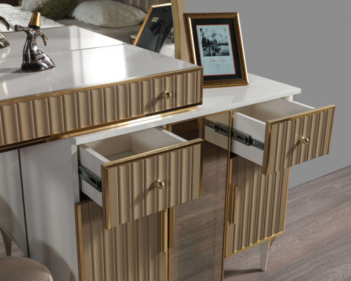 Moderna cómoda de madera con espejo para dormitorio