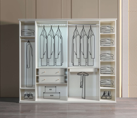 Armario de vidrio moderno lujoso de 234 cm