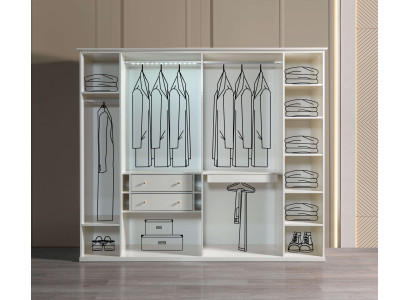 Armario de vidrio moderno lujoso de 234 cm