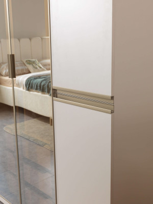 Moderno armario de esquina de vidrio mate con gran diseño