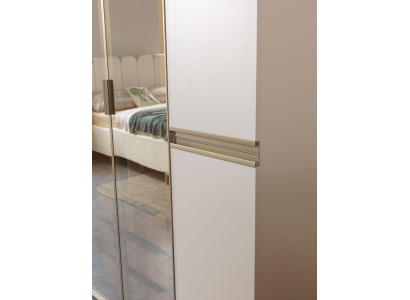 Moderno armario de esquina de vidrio mate con gran diseño