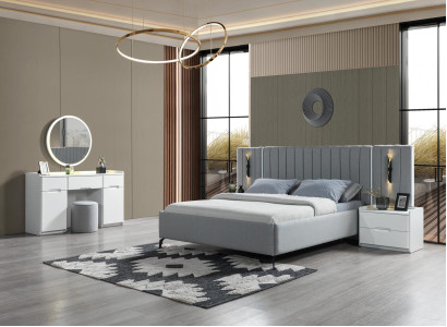 Conjunto de dormitorio elegante de 5 piezas + 2 mesitas de noche