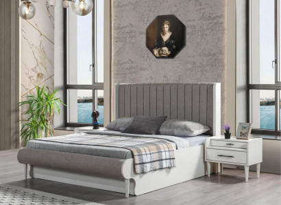 Conjunto de muebles elegante de 3 piezas con cama + 2 mesitas de noche
