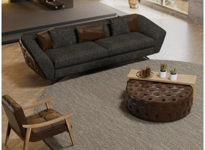 Conjunto de sofá moderno, sillón y mesa