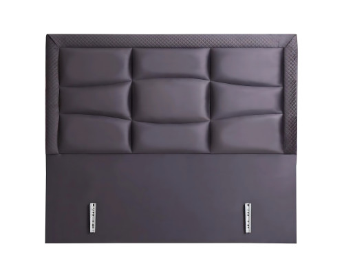 Cama moderna gris con colchón de textil y madera