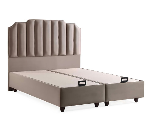 Cama elegante con colchón de textil en beige para moderno