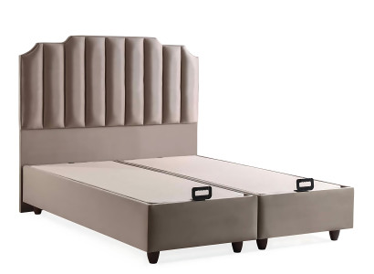 Cama elegante con colchón de textil en beige para moderno