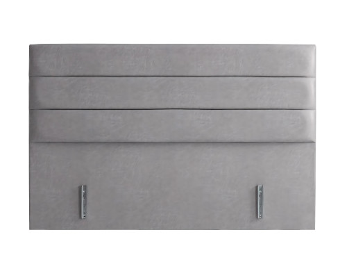 Cama elegante gris con colchón de textil y madera