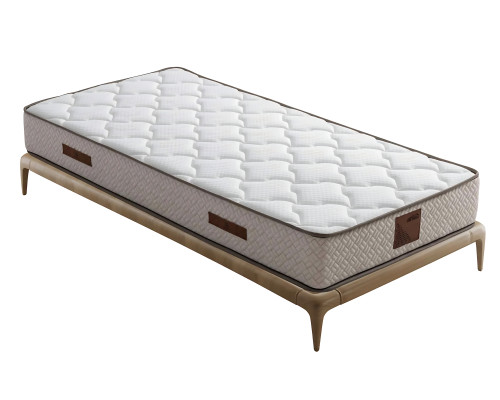 Cama elegante con colchón de textil en beige