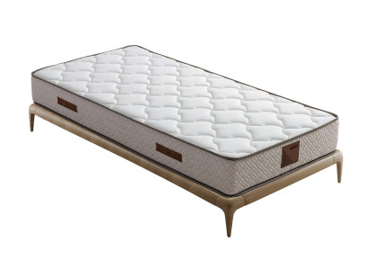 Cama elegante con colchón de textil en beige