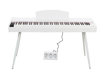 Piano digital en blanco brillante