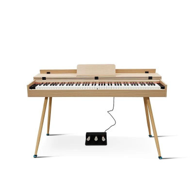 Piano digital brillante en color marrón claro para el hogar