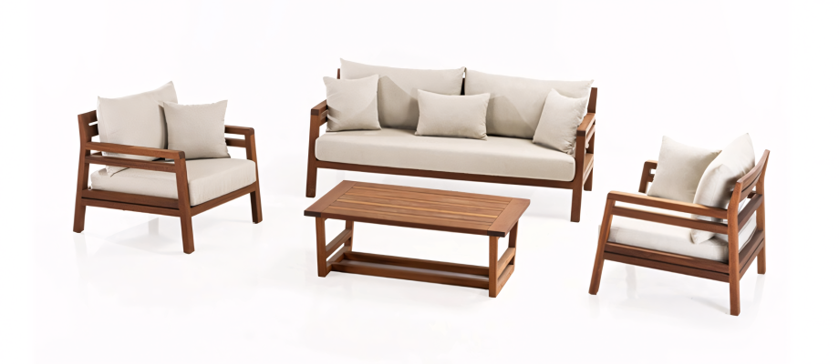 Conjunto de muebles para el jardín que combina belleza y comodidad en cada rincón del jardín