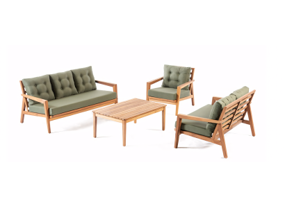 Conjunto de muebles para el jardín en un estilo que armoniza con la naturaleza