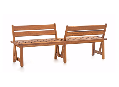 Banco con diseño moderno que crea una atmósfera