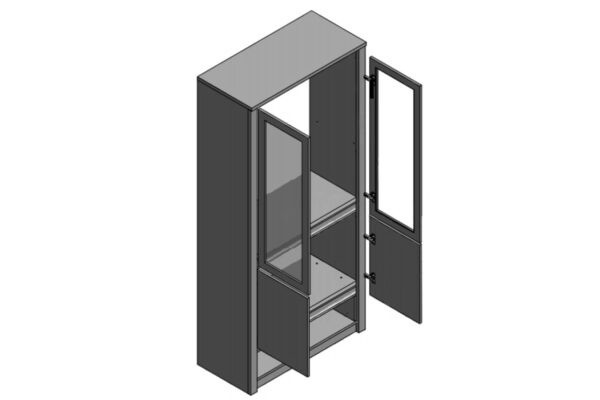 Buffet vitrina con puertas de vidrio y cajón