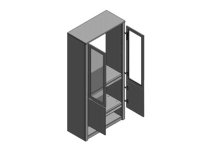 Buffet vitrina con puertas de vidrio y cajón