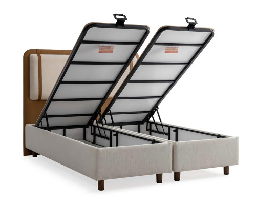 Colores claros y neutros hacen que la cama con colchón sea versátil.