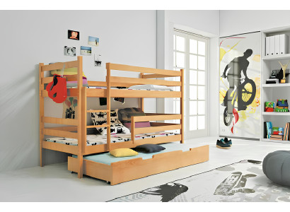 Camas literas, cama elevada, cama doble, camas de madera maciza