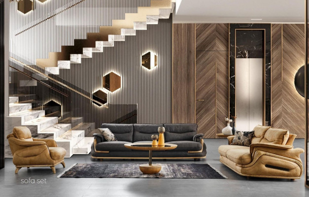 Sofá sofá tapizado de tres plazas sofás de lujo diseño italiano muebles de tres plazas.