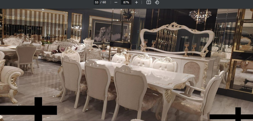 Comedor Mesa Silla Aparador Espejo Mesa Grupo de lujo de madera Juego de 11 piezas.