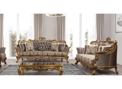 Conjunto de sofás 3+3 plazas Sofá Sofás Barroco Set Lujo Barroco Sala de estar