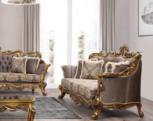 Conjunto de sofás 3+3 plazas Sofá Sofás Barroco Set Lujo Barroco Sala de estar