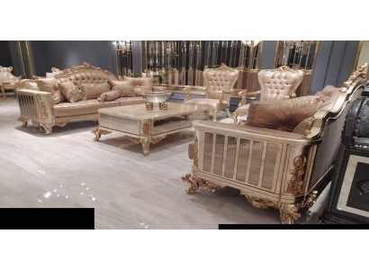 Sofá 3+3+1+1 Mesa de centro Sofá Sillón Sofás Tela Juego de lujo de 5 piezas