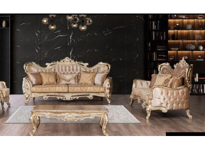 Conjunto de sofás 3+3 plazas, sofá, sillón, sofás, relax, conjunto de lujo para sala de estar barroca de 2 piezas.