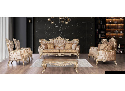 Conjunto de sofás 3+3+1+1 mesa de centro sofá sillón sofás relax lujo set de 5 piezas