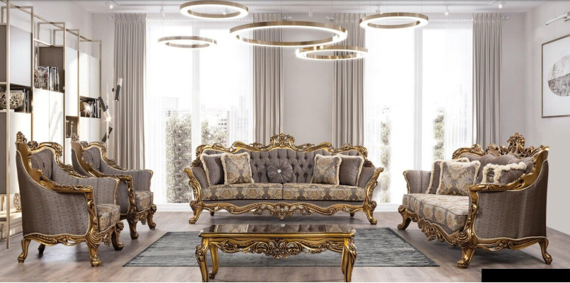 Set de lujo de 5 piezas Conjunto de sofá 3+3+1+1 Mesa de café Sofá Sofás Sillón