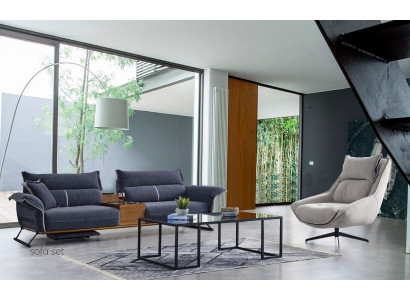Juego de sofás de lujo, conjunto de 4+1 asientos, sofá, sofás, sillón de tela de 2 piezas.