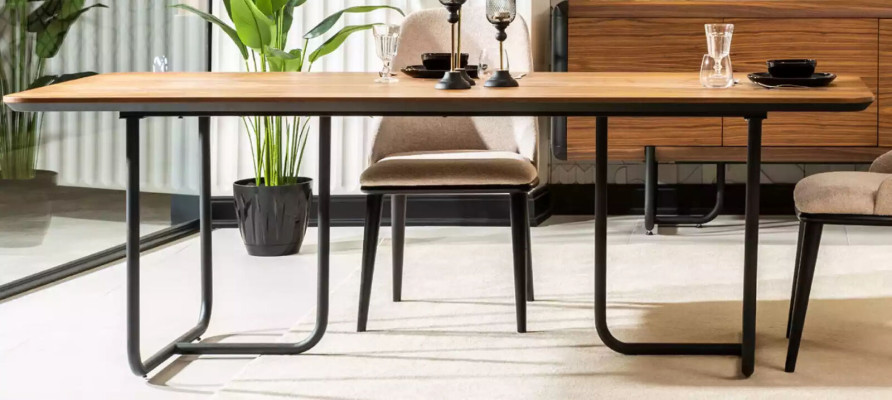 Mesa de comedor de diseño con 4 sillas, juego de comedor, conjunto de 5 piezas de madera.