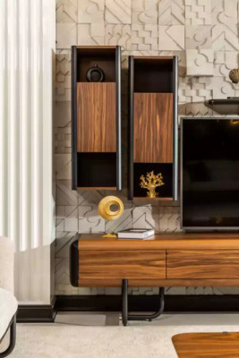 Mueble de pared Armario Estante Armarios Muebles de pared Aparador Mesa de centro 5 piezas.