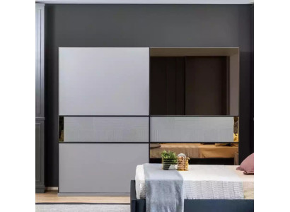 Armario Armario Dormitorio Gris Madera Diseño Moderno Armario de Vestíbulo