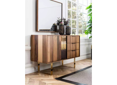 Cómoda de lujo con espejo para dormitorio en estilo moderno.