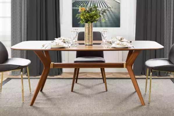 Mesa de comedor muebles de diseño Mesa de comedor Lujo Estilo italiano Mesa de madera Mesas