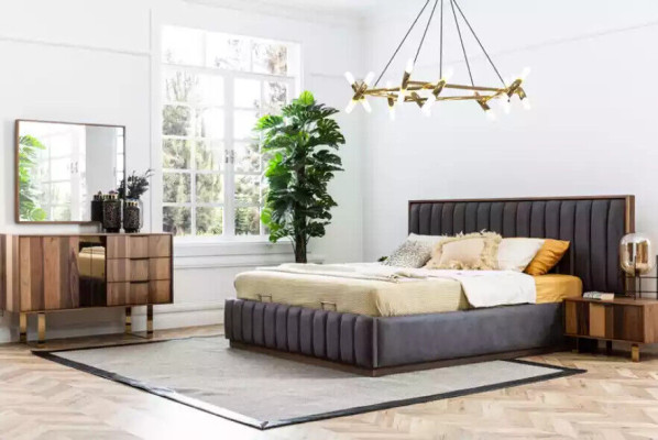 Mesitas de noche rectangulares de madera Mesa de noche Mesita auxiliar de dormitorio