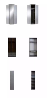 Armario esquinero Armario Armario Lujo Madera Diseño Muebles Dormitorio Gris