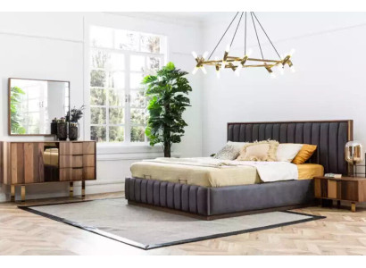 Conjunto de muebles de dormitorio elegantes en estilo minimalista y funcional.
