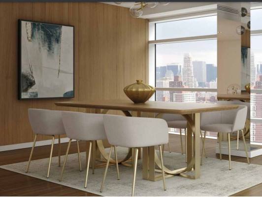 Sillas Sillón Silla de comedor Comedor Silla Tela Respaldo Madera Lujo Asiento Nuevo