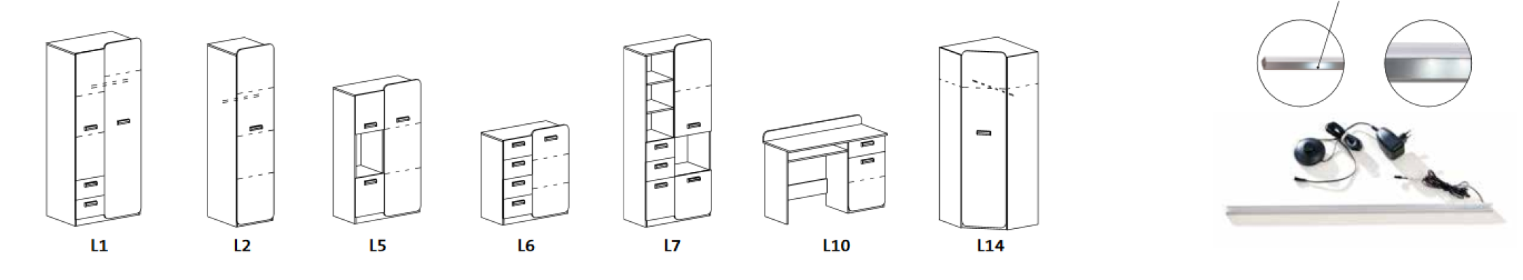 Estantería colgante Armario Colección de salón Muebles de salón Estilo moderno