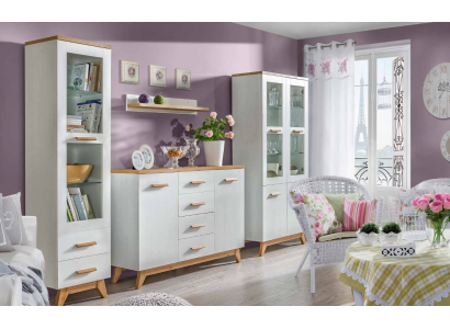 Juego de sala Vitrina Cómoda Estantería Paredes de sala Cómodas