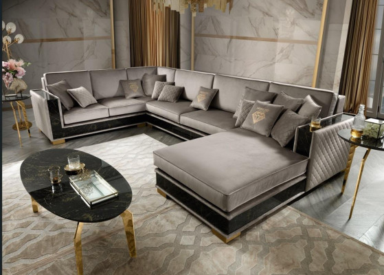 Sofá de esquina en forma de U para la sala de estar, sofá, sofá con asientos acolchados, sofás, muebles, sofá italiano.