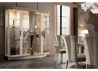 Vitrina de lujo escaparate Vitirinas Gabinete de vidrio Moderno Beige Estante Aparador Nuevo