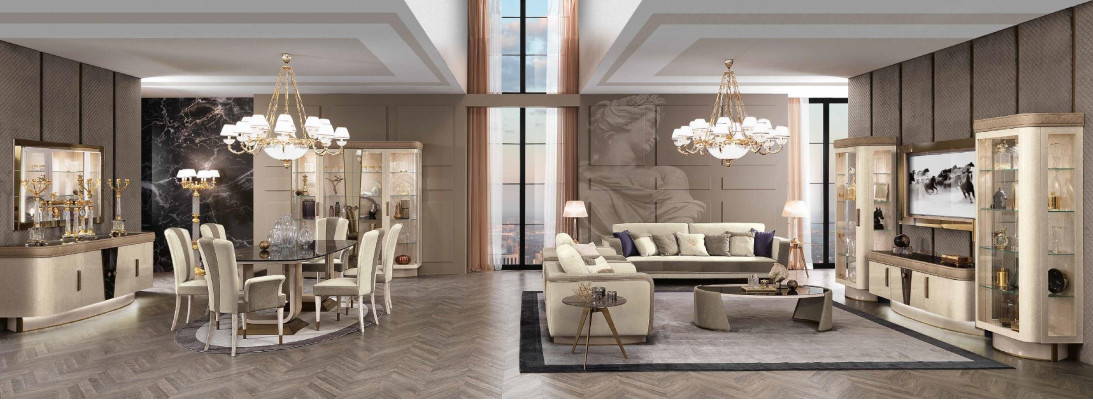 Vitrina de lujo escaparate Vitirinas Gabinete de vidrio Moderno Beige Estante Aparador Nuevo